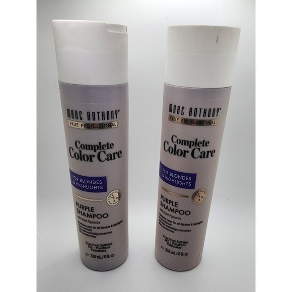 2 Marc Anthony Complete Color Care Purple Shampoo FOR BLONDES & HIGHLIGHTS, 8oz - Picture 1 of 3